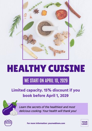 Edit a cooking class poster template