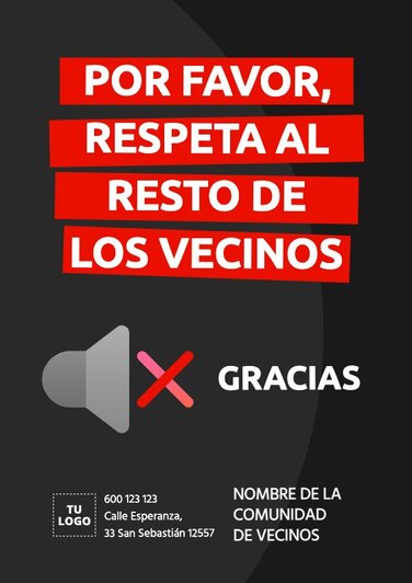 Edita un cartel para tu comunidad de vecinos