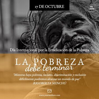 Edita un cartel en contra de la pobreza