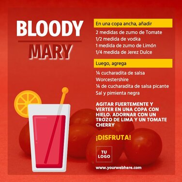 Edita un menú de cócteles