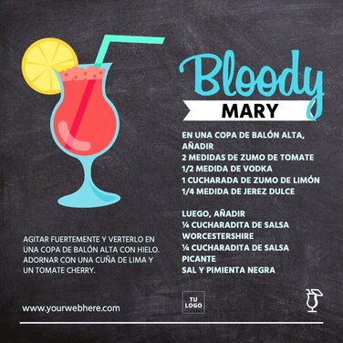 Edita un menú de cócteles