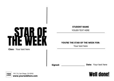 Bearbeite ein Design für den Star der Woche