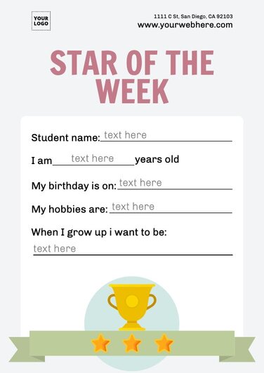 Bearbeite ein Design für den Star der Woche