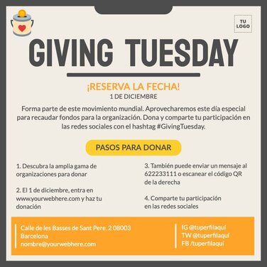 Edita un diseño de Giving Tuesday