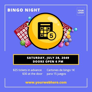 flyer bingo loteria bervena rifa sorteo Template