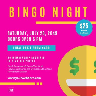 Edit a bingo night design