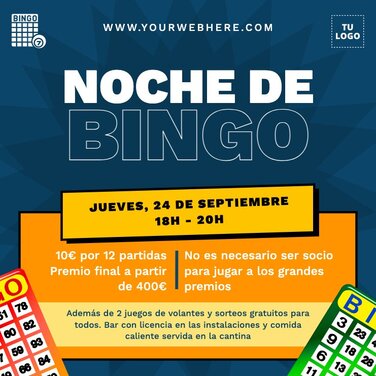 Edita un diseño para noches de bingo