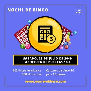 Edita un diseño para noches de bingo