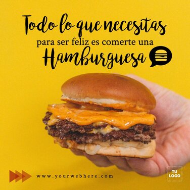 Edita un cartel publicitario de hamburguesas