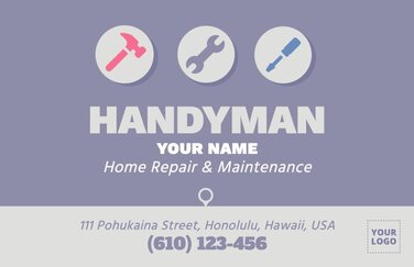 Edit a handyman business card template