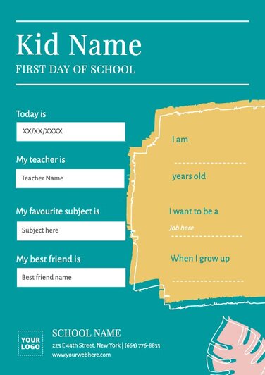 Edit a first day of school sign