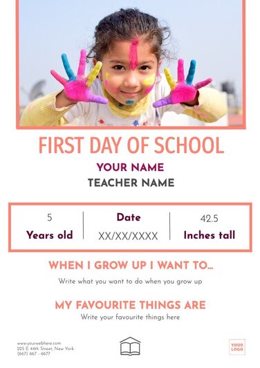 Edit a first day of school sign