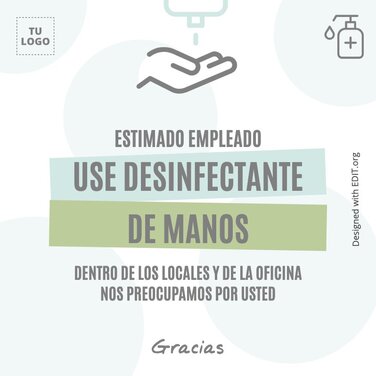 Edita un cartel de gel hidroalcohólico