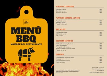 Edita un menú BBQ