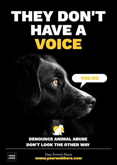 Modifier une affiche Stop aux abus envers les animaux