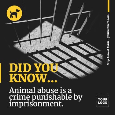 Edytuj plakat zatrzymania wykorzystywania zwierząt