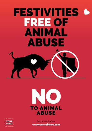 Edytuj plakat zatrzymania wykorzystywania zwierząt