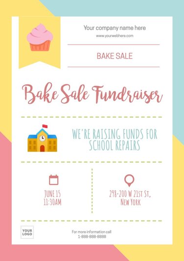 Edit a bake sale fundraiser poster