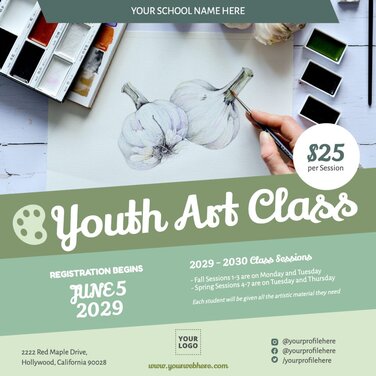 Art class flyer templates online