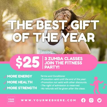 Edit a Zumba dance class poster