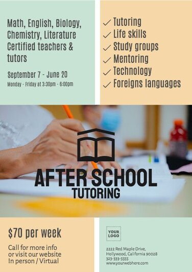 Tutoring flyer templates to edit online