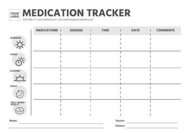 Editable templates to create medication trackers