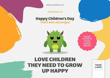 Edit a poster on happy Children's Day