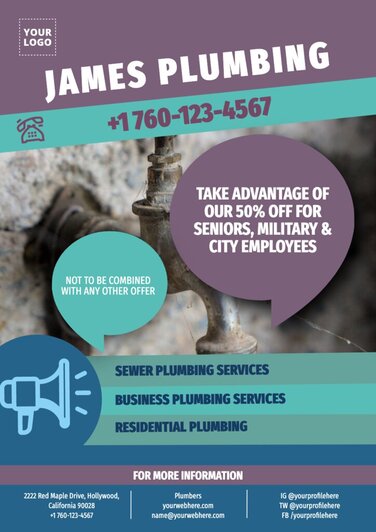 Edit a plumbing poster design