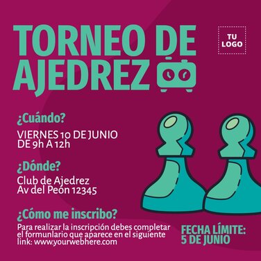 Edita un anuncio para torneos de ajedrez