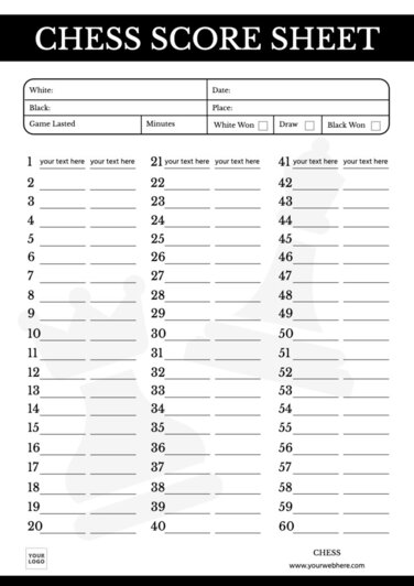 Modelos para anúncios e cartazes de xadrez