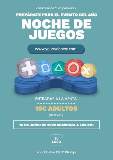 Edita un folleto de noches de juegos
