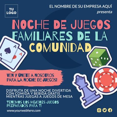 Edita un folleto de noches de juegos