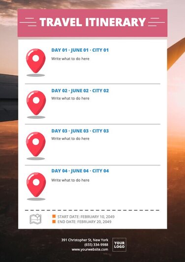 Free Travel Itinerary Templates to Edit and Print