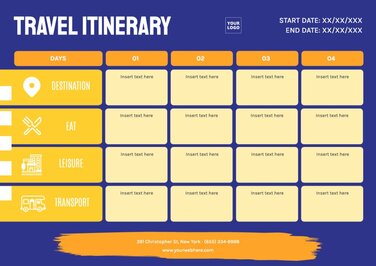 Free Travel Itinerary Templates to Edit and Print