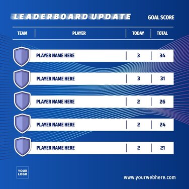 Customizable leaderboard design  Templates, Ranking, Colorful