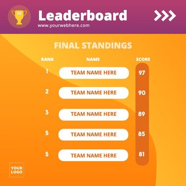 Colorful Leaderboard Template - Mediamodifier