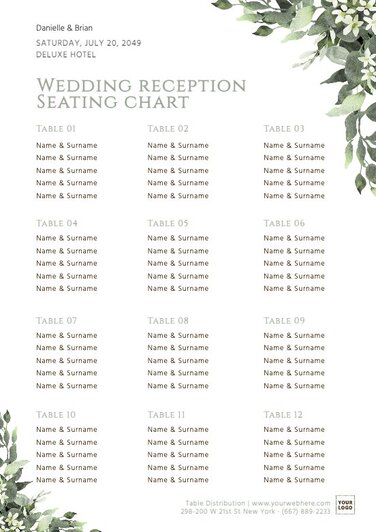 Free online custom seating charts editor