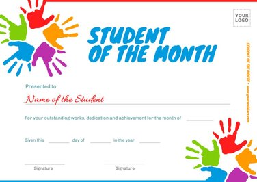 Edit a student of the month design