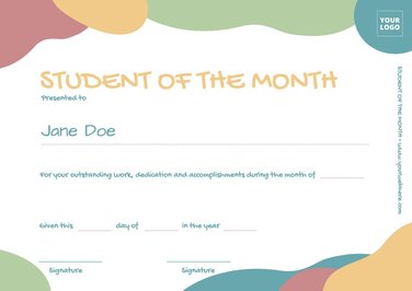Edit a student of the month design