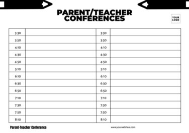 Edytuj ulotkę konferencji rodziców nauczycieli
