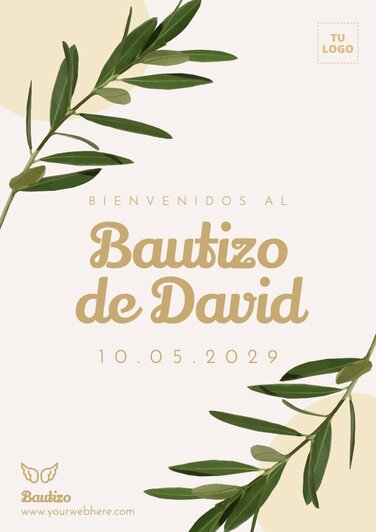 Edita una plantilla de invitación de bautizo