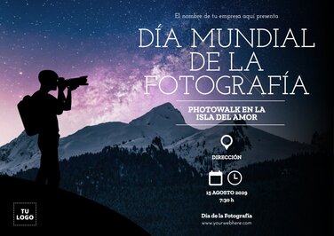 Edita un diseño del Día Mundial del Fotógrafo