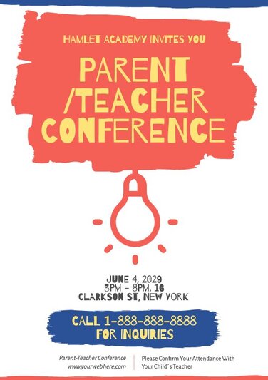 Edit a parent teacher conference flyer