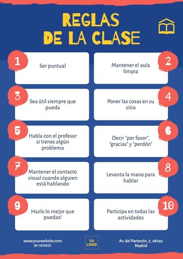 Edita un cartel de normas de clase
