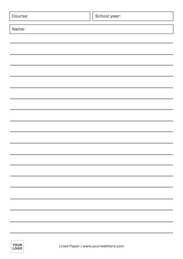 Free Elementary Lined Paper to print