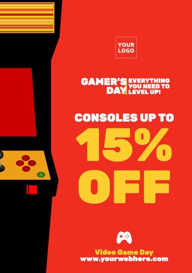 Editar um folheto sobre o Dia do Videogame