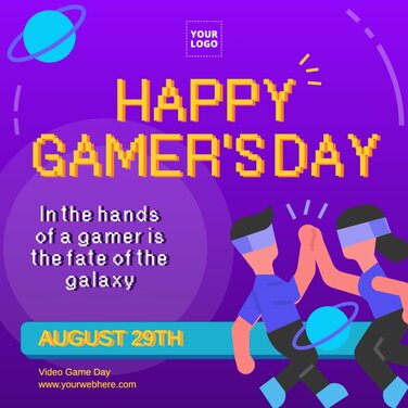 Editar um folheto sobre o Dia do Videogame