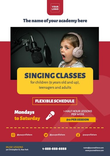 Edit a music class flyer template