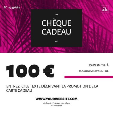 Créer un chèque-cadeau