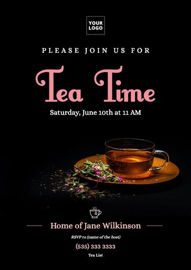 Free printable tea party invitations